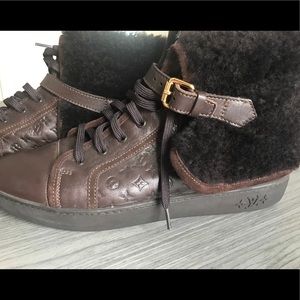 AUTHENTIC LOUIS VUITTON FUR HIGH-TOP SNEAKERS